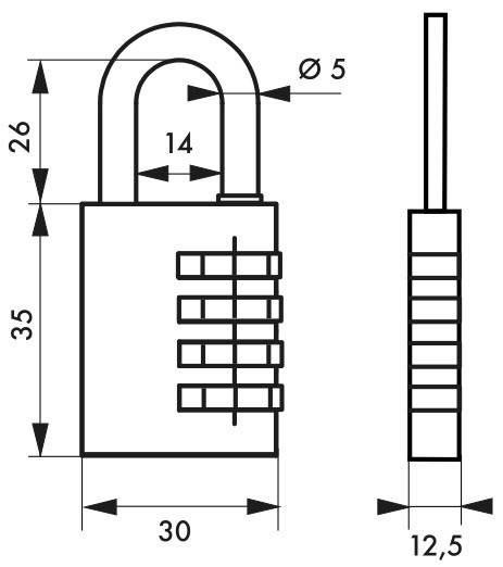 Cadenas à clé type 1 - Aluminium - 30 mm - Bleu - Réf. 00012032 - Marque Thirard_1