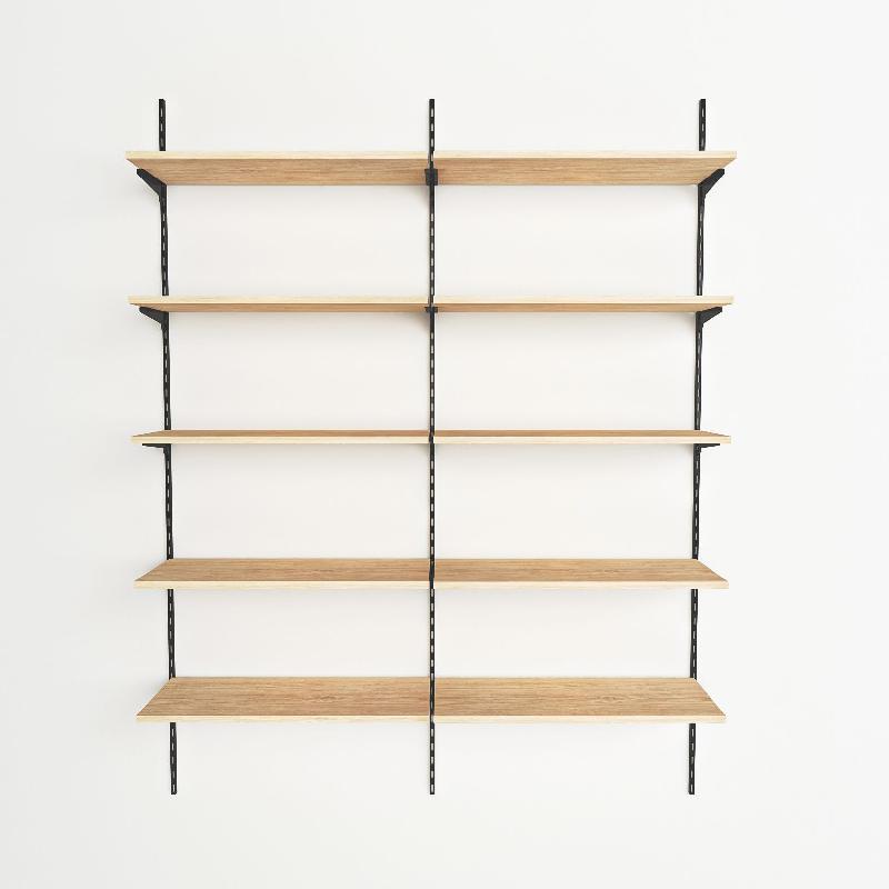 Élément suivant Cremablack 5 tablettes chêne clair L90xH240cm_1