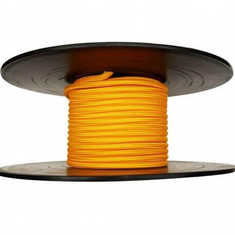 Fil électrique tissé jaune maïs - Look rétro en tissu - Vendu au mètre_1