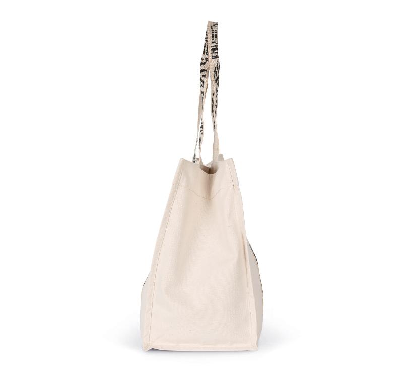 Grand sac shopping recyclé à soufflet - Kimood - 67% coton recyclé - Poche zippée - Réf: KINS114_1