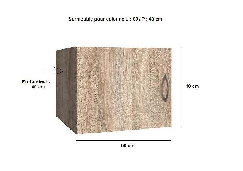 Surmeuble colonne de rangement Lund - chêne naturel - 50x40 cm - profondeur 40 cm_1