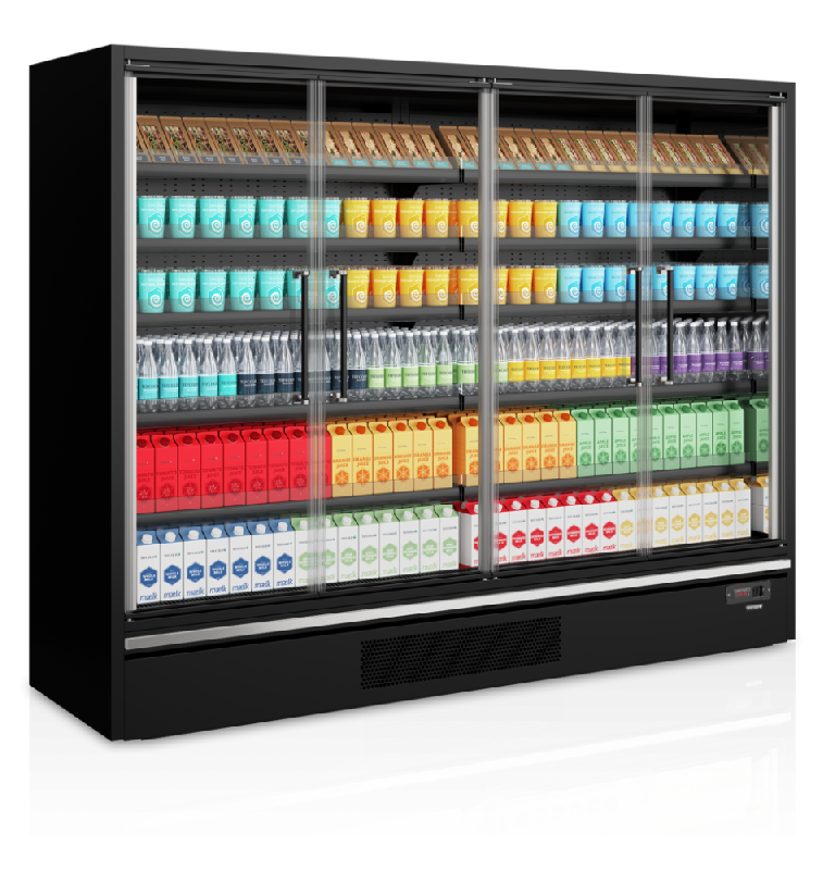 Vitrine réfrigérée pour supermarché à froid positif 2580mm Profondeur 740mm Galaxy+ GP26FGD Black_1