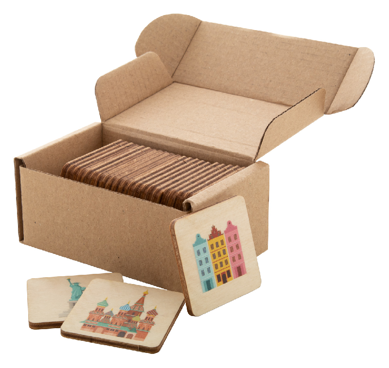 Jeu de memory en bois de bouleau laminé - 24 tuiles thématiques avec logo imprimé_1