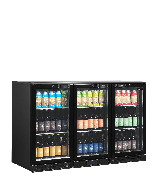 Arrière bar réfrigéré 3 portes DB301H-3 noir TEFCOLD_1