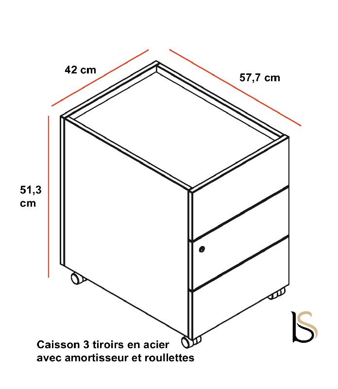 Caisson mobile pour bureau Segno - Dellarovere - Blanc_1