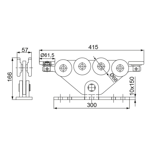 Monture autoportante double rail 8570_1