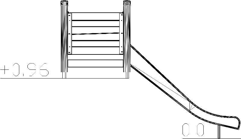 Toboggan avec plate-forme 0.45/1.2m - Réf 8066791 - Hags_1