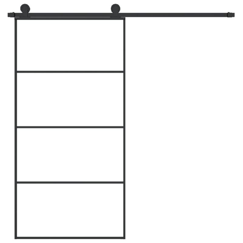 Vidaxl porte coulissante et kit de quincaillerie 102,5x205cm verre esg 3152150_1