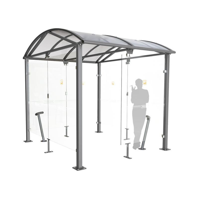 Abri fumeurs Voûte Large - Réf : 529520.Gpro - Profondeur 3m - Structure en acier et aluminium_1