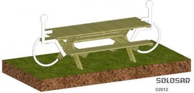 Banc public et table en bois autostable - Disponible pour PMR - Livré en kit ou pré-monté_1