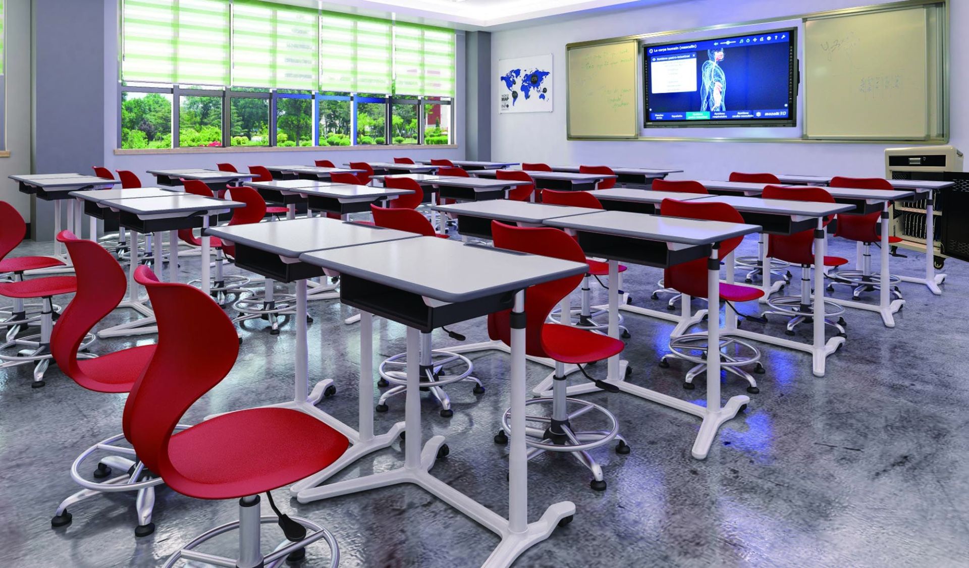 Chaise mobile haute - Mobistand MST - Réglable, pivotante, avec repose-pieds et plusieurs coloris_1