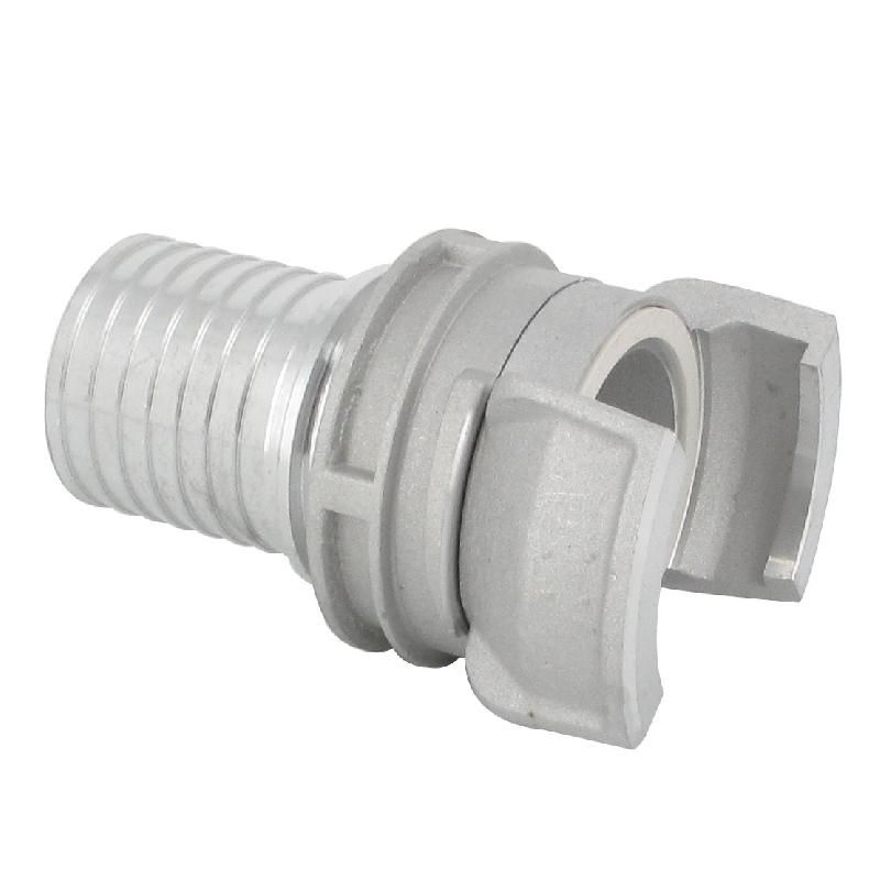 Demi-raccord symétrique avec verrou - DN 50 mm - Embout annelé Ø 51 mm - Alu_1