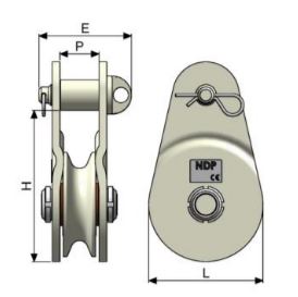 Poulie à corde ouvrante AJN - levage, traction, renvoi et Off Shore - réa sur bague bronze ou roulements_1