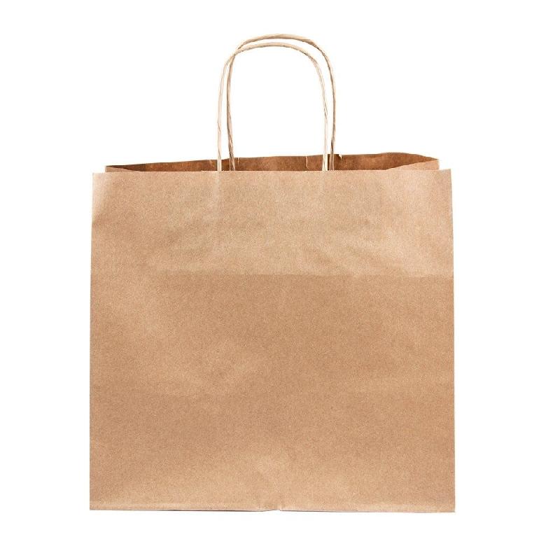 Sac traiteur kraft brun poignées torsadées 26x17x25 cm - par 250_1