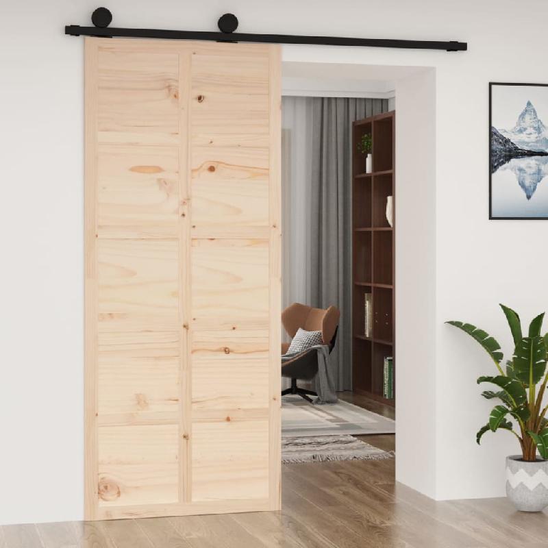 Vidaxl porte de grange 90x1,8x214 cm bois massif de pin 824633_1