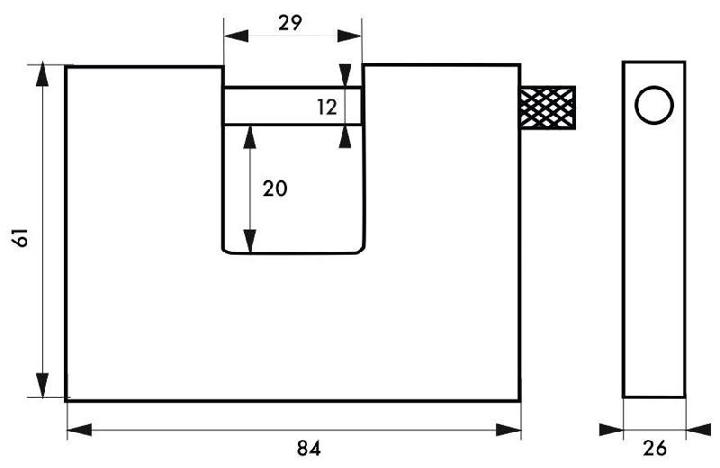 Cadenas à clé Land blindé 80 mm - Haute sûreté en acier monobloc avec blindage cémenté - Marque Thirard_1