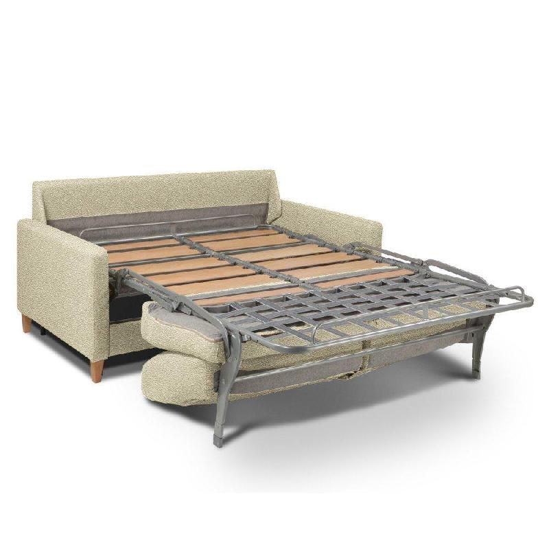 Canapé convertible OGGETTO - Matelas 16 cm - Système express - Sommier à lattes 120 cm - Renatonisi - Polyuréthane écru_1