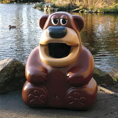 Tidybear - poubelle publique Glasdon - 52 litres avec revêtement en acier galvanisé_1