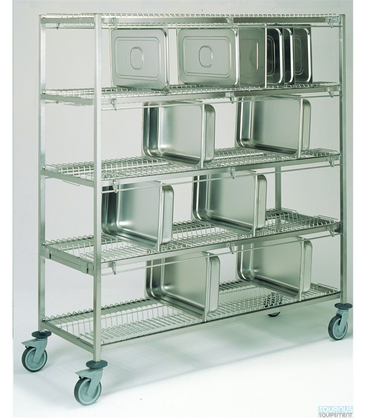 Chariot porte-bacs Gastronorme - Kalidesk - inox - L1670xP620xH1705 - CC023-0072_1