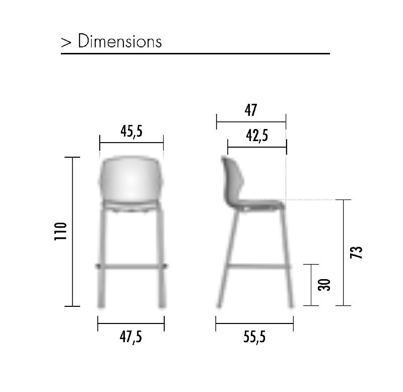 Tabouret haut No Frill - Mobel Linea - Orange_1