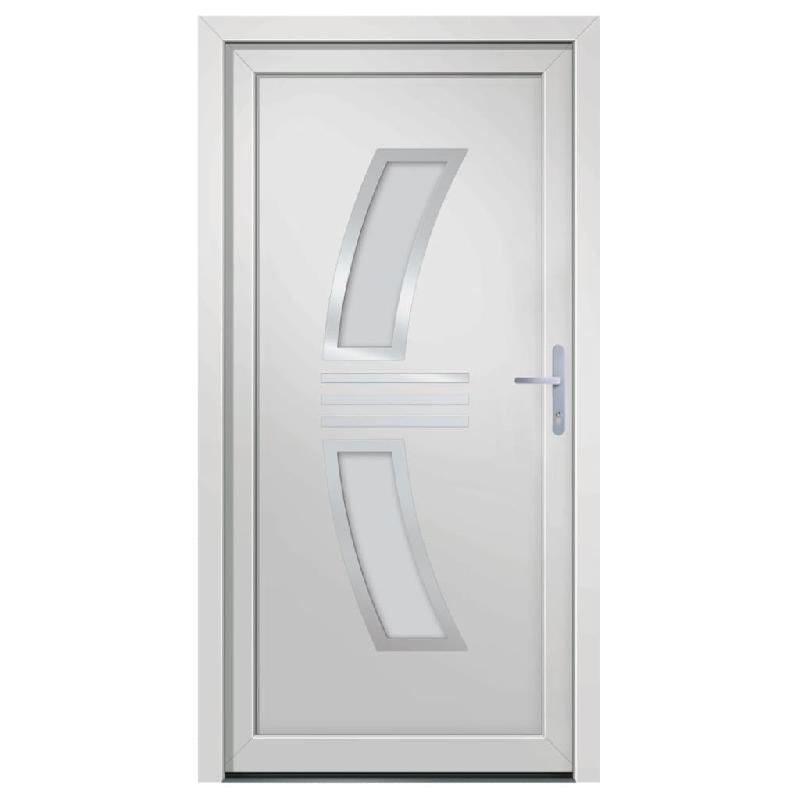 Vidaxl porte d'entrée blanc 108x208 cm pvc 3187930_1