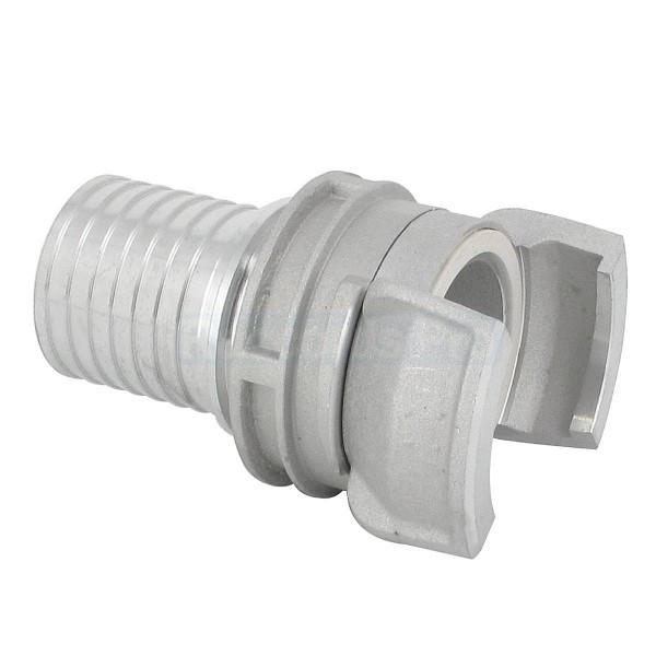 Demi-raccord symétrique avec verrou - DN 32 mm - Embout annelé Ø 35 mm - Alu_1