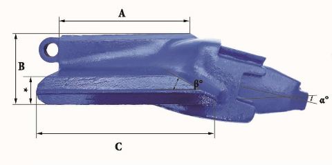 Dents de godet Fastkey FK11 C60 R - 75,40 kg - Épaisseur de lame 60 mm_1