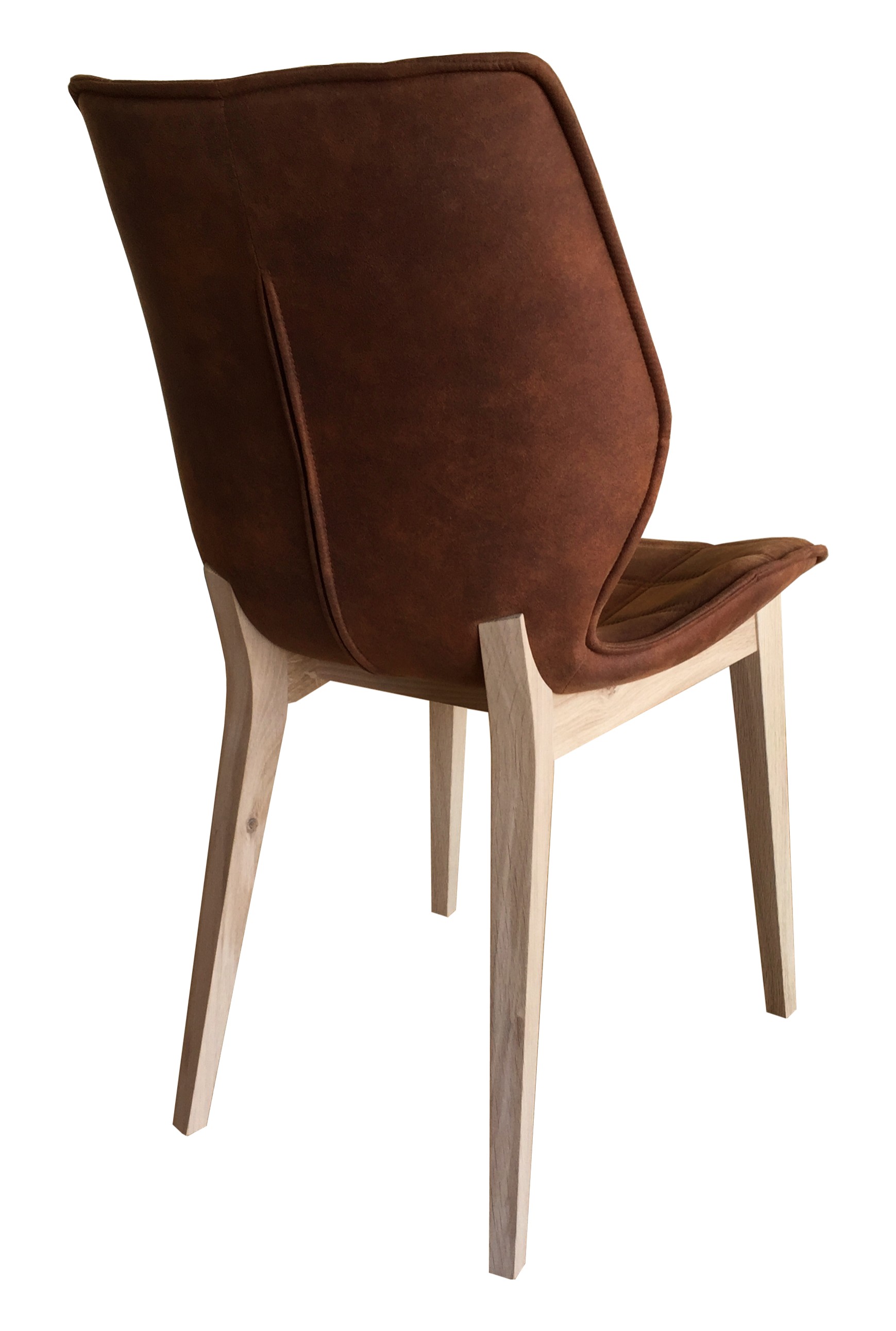 Lot de 2 chaises adele en chene massif naturel et tissu marron vieilli_1