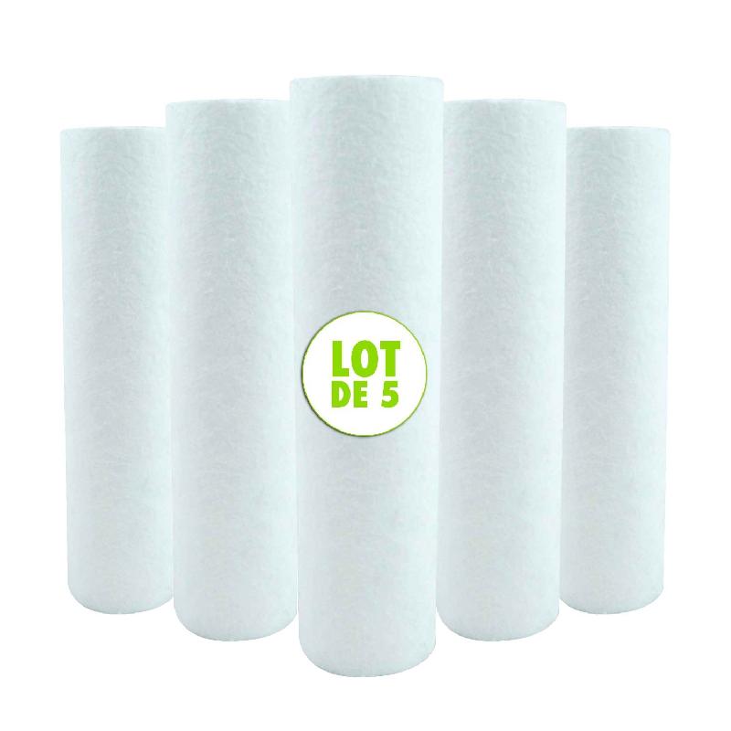 Lot de 5 cartouches filtrante anti sédiments microfibre 9 pouces 3/4 - 20 microns fabriquées en france_1
