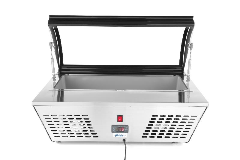 Vitrine de table à salade réfrigérée 8xGN1/6 positive 67L HENDI_1