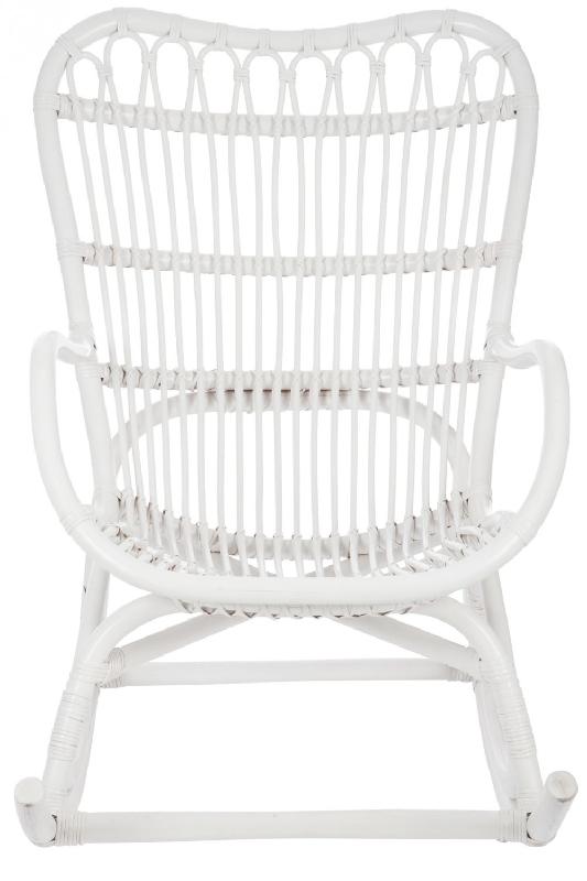 Chaise à bascule BYZA en rotin blanc - Design naturel et confortable - Dimensions L98 x H94 x P56 cm_1