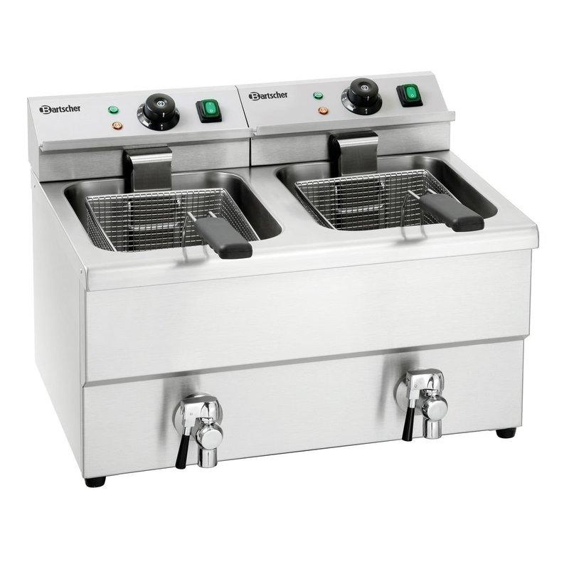 Friteuse électrique à poser IMBISS II - 2 cuves - 2 x 8 L - avec robinet de vidange - A150407 | Bartscher_1