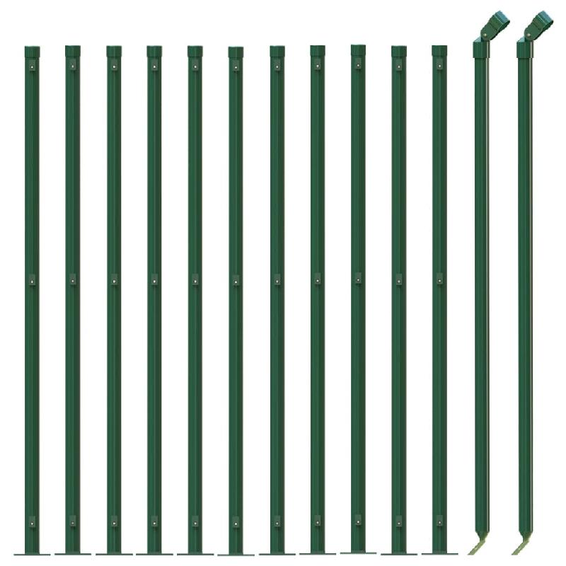 Vidaxl clôture en treillis métallique avec bride vert 1,1x25 m 154154_1