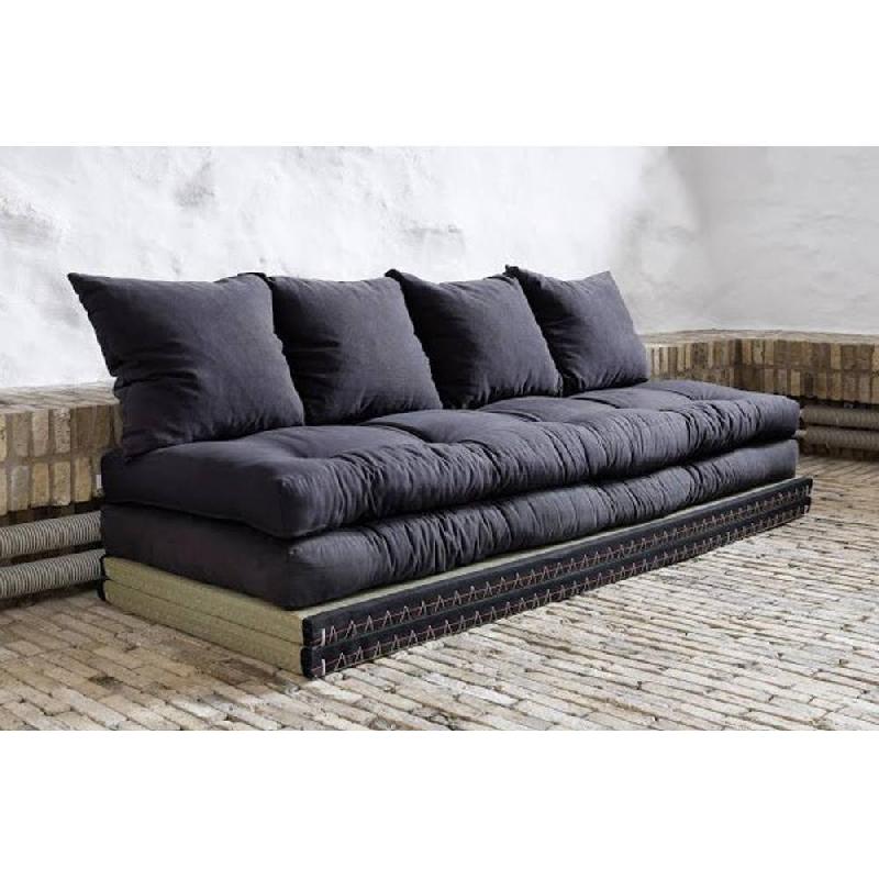 Banquette futon tatami CHICO gris foncé - Couchage 140x200 cm ou 2 x 70x200 cm - Marque KARUP_1