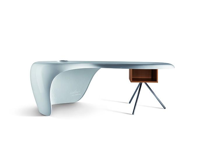 Bureau de Direction Uno - Dellarovere - Blanc, Noyer clair_1