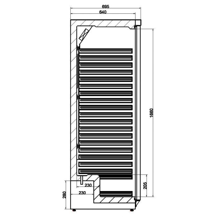 Réfrigérateur en acier inox 1 porte l775 7450.0560 COMBISTEEL_1
