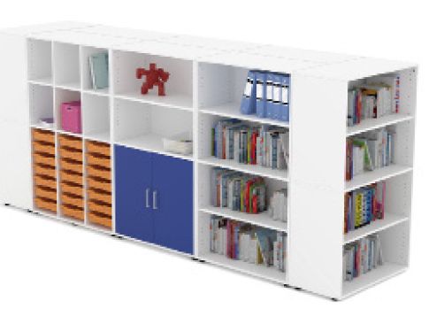 Armoire modulable - Mobibox MVPE2P avec 2 portes, 5 étagères et serrure à clé_1