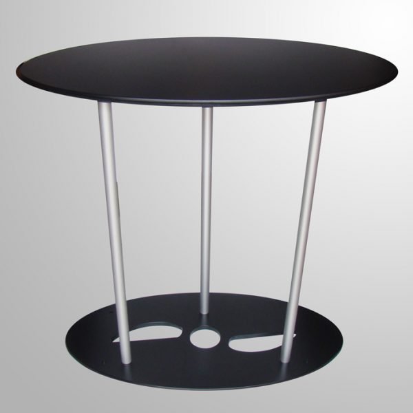 Comptoir d'accueil ovale en tissu tendu Waveline - aluminium, 95x92 cm, visuel silicone cousu_1