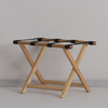 Porte-valises en bois naturel - pliable avec cadre en bois massif et bandes de nylon - SKU: f-772-br01ne_1