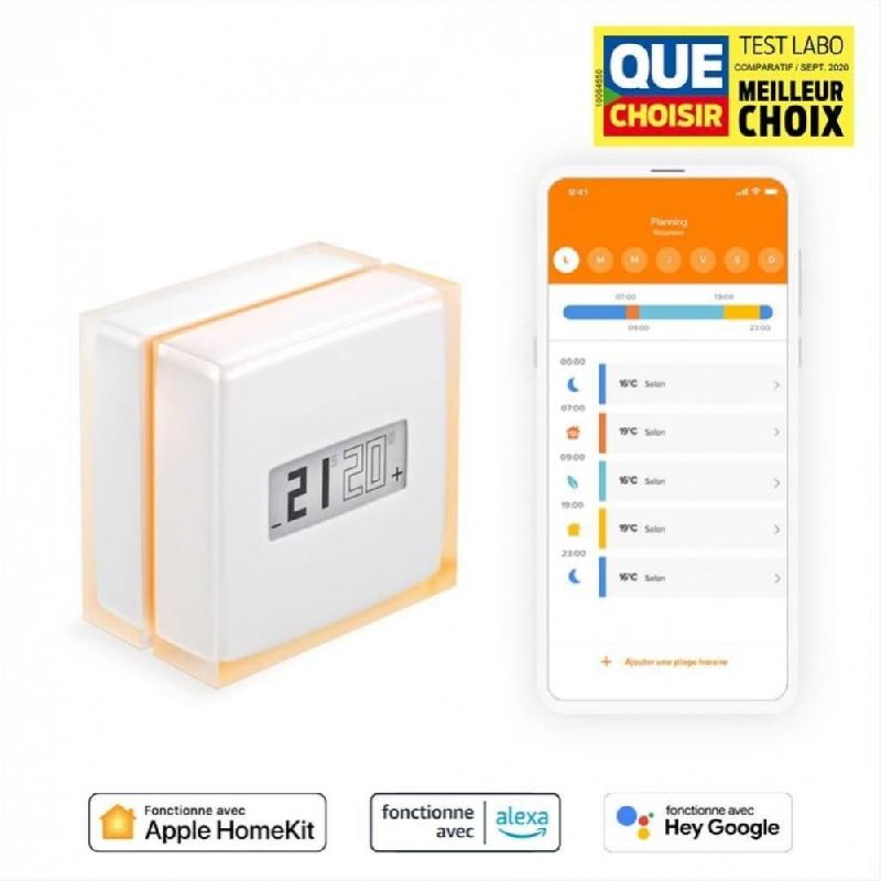 Thermostat connecté et intelligent NETATMO - Filaire ou sans fil, compatible Wi-Fi, programmable et pilotable à la voix_1