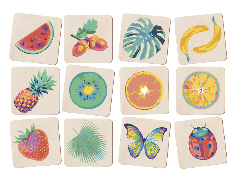 Jeu de mémoire - Bois de bouleau laminé - 24 pièces personnalisables - Impression quadri et logo_1
