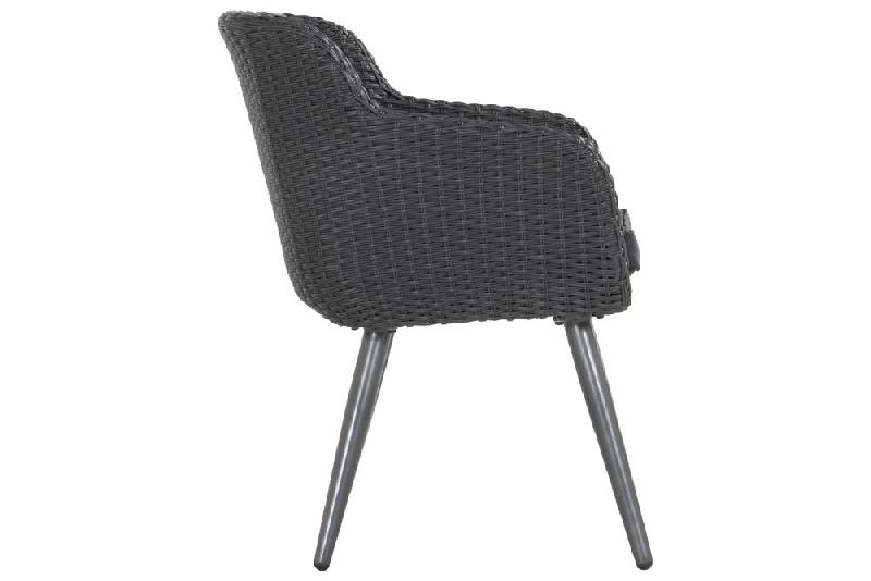 Chaise-fauteuil Amadora en résine tressée - pieds en aluminium - couleur anthracite_1