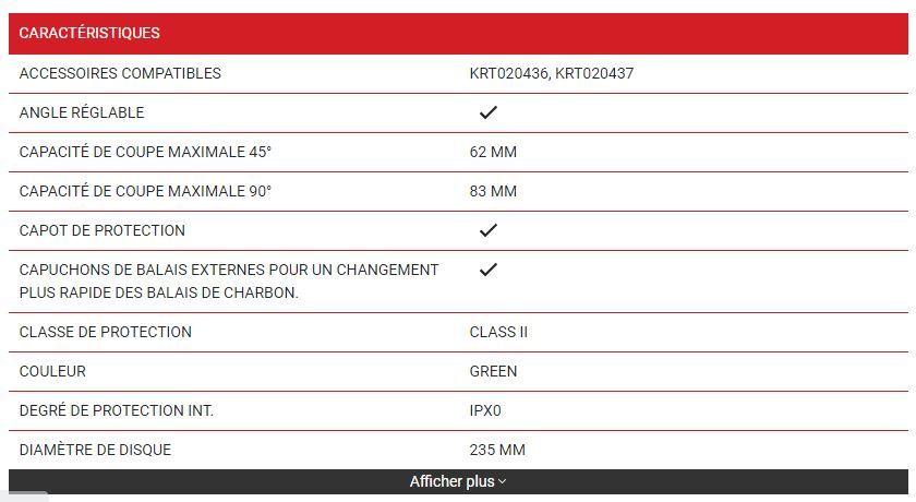Powp4020 - Scie circulaire VARO 2000W Ø235 mm - Coupe droite 83 mm et biseau 45° à 62 mm_1