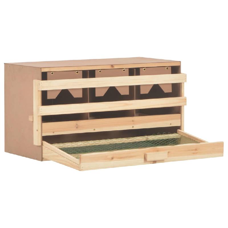 Vidaxl pondoir 3 compartiments 72x33x38 cm bois de pin massif 170654_1