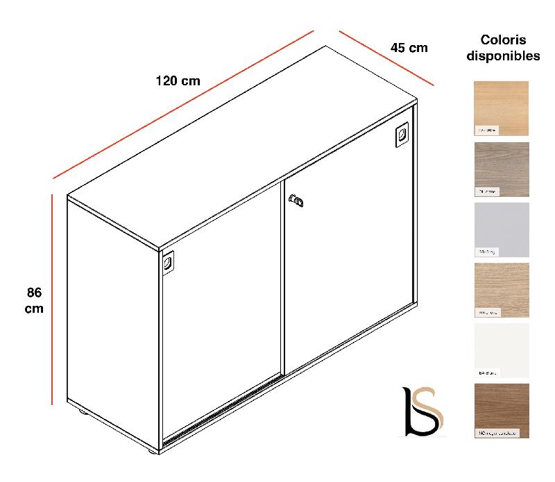 Armoire avec portes coulissantes - Quadrifoglio - Chêne Canadien, Basse, Sans socle de finition_1