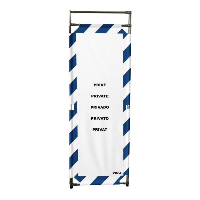 Barrière d'intervention 1 panneau - Rayé Bleu / Blanc (Privé) / 1800 / INOX 304_1