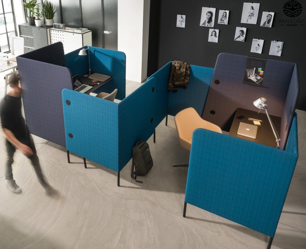 Bureau modulaire pour open space avec traitement acoustique en option - M ZONE WORKING - Wiesner Hager - Mahora_1