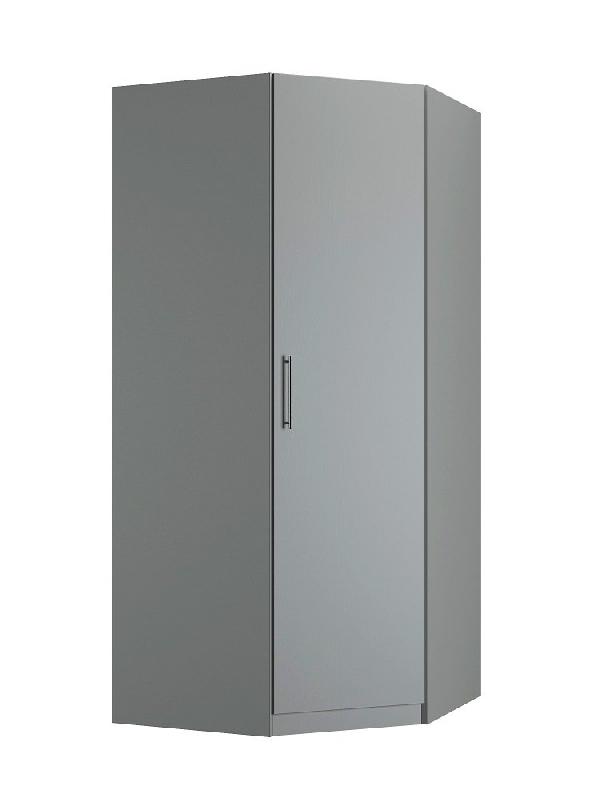 Composition armoire lit escamotable SMART-V2 - Gris mat - Couchage 140x200 cm - 2 colonnes de rangement + angle_1