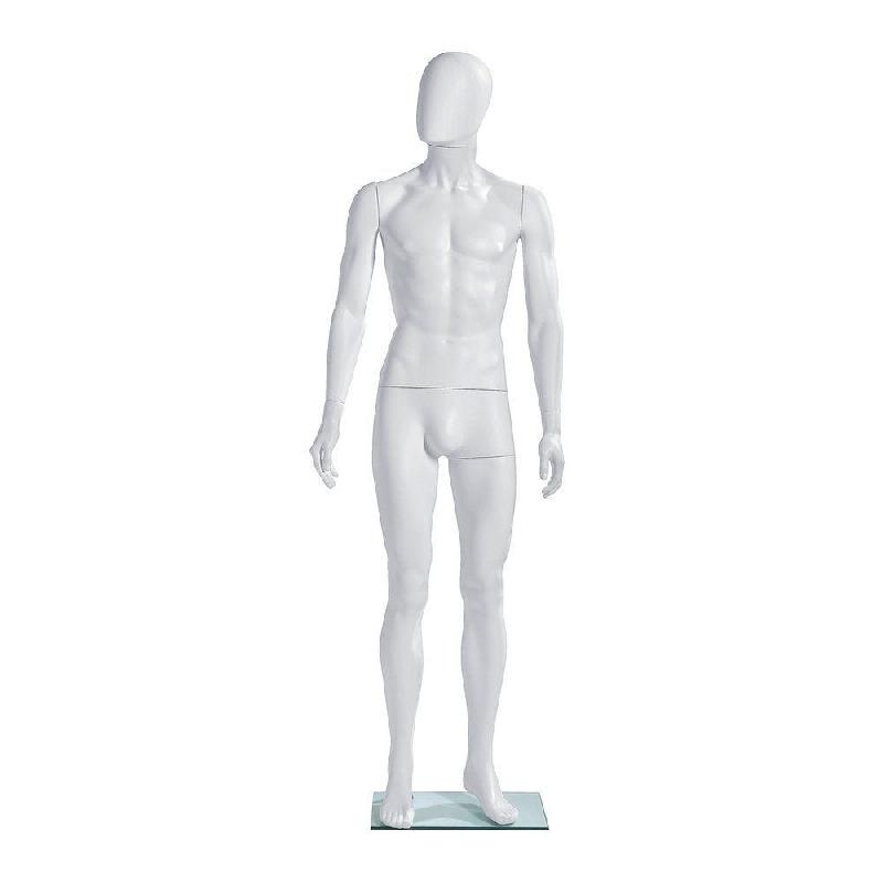 Mannequin homme modulable sans tête jambes droites blanc mat_1