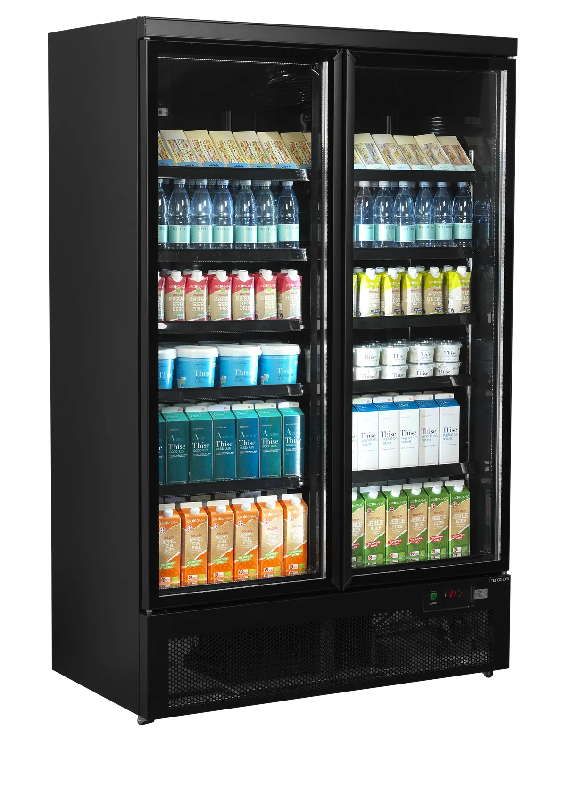 Vitrine réfrigérée noire Atom Maxi C2DBB - 2 portes  TEFCOLD_1